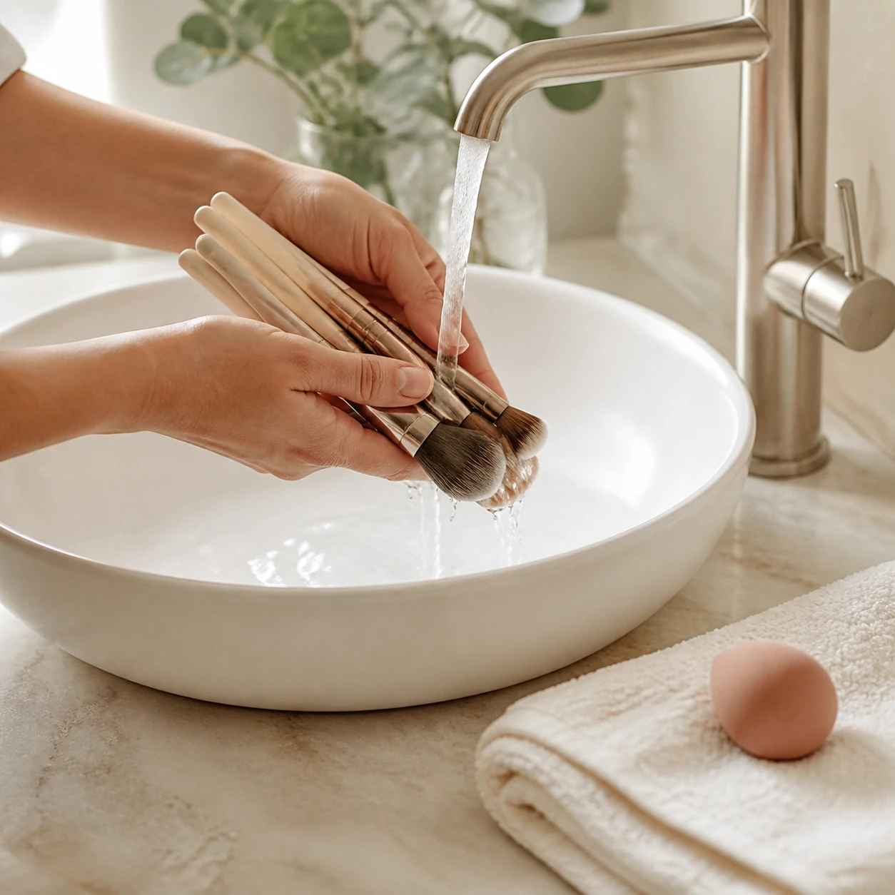 Cómo lavar y secar brochas y esponjas de maquillaje