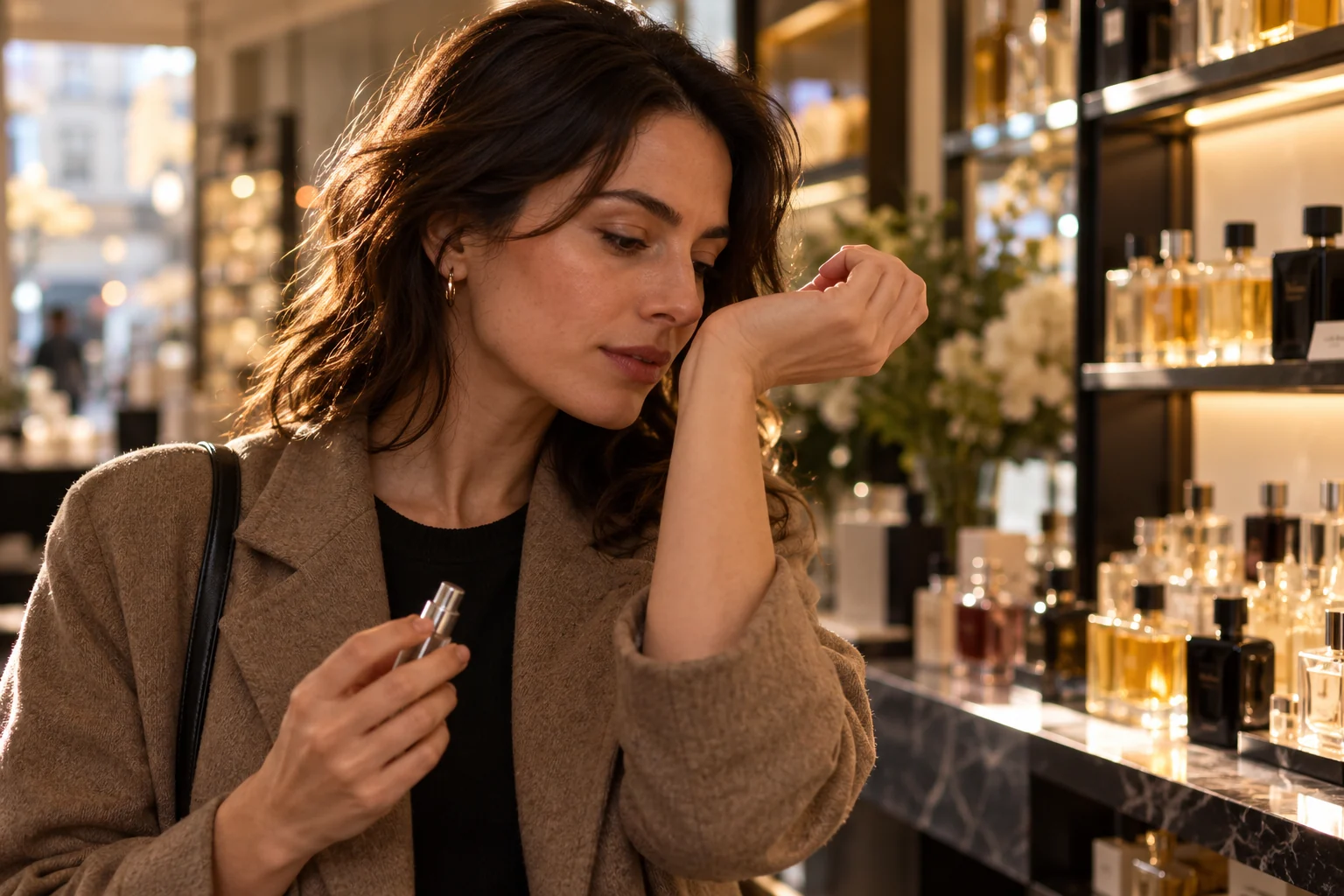 Probar un perfume en la piel sin decidir por la primera impresión